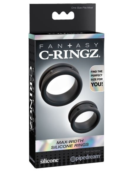 Fantasy C-Ringz Max Width Silicone Rings Black