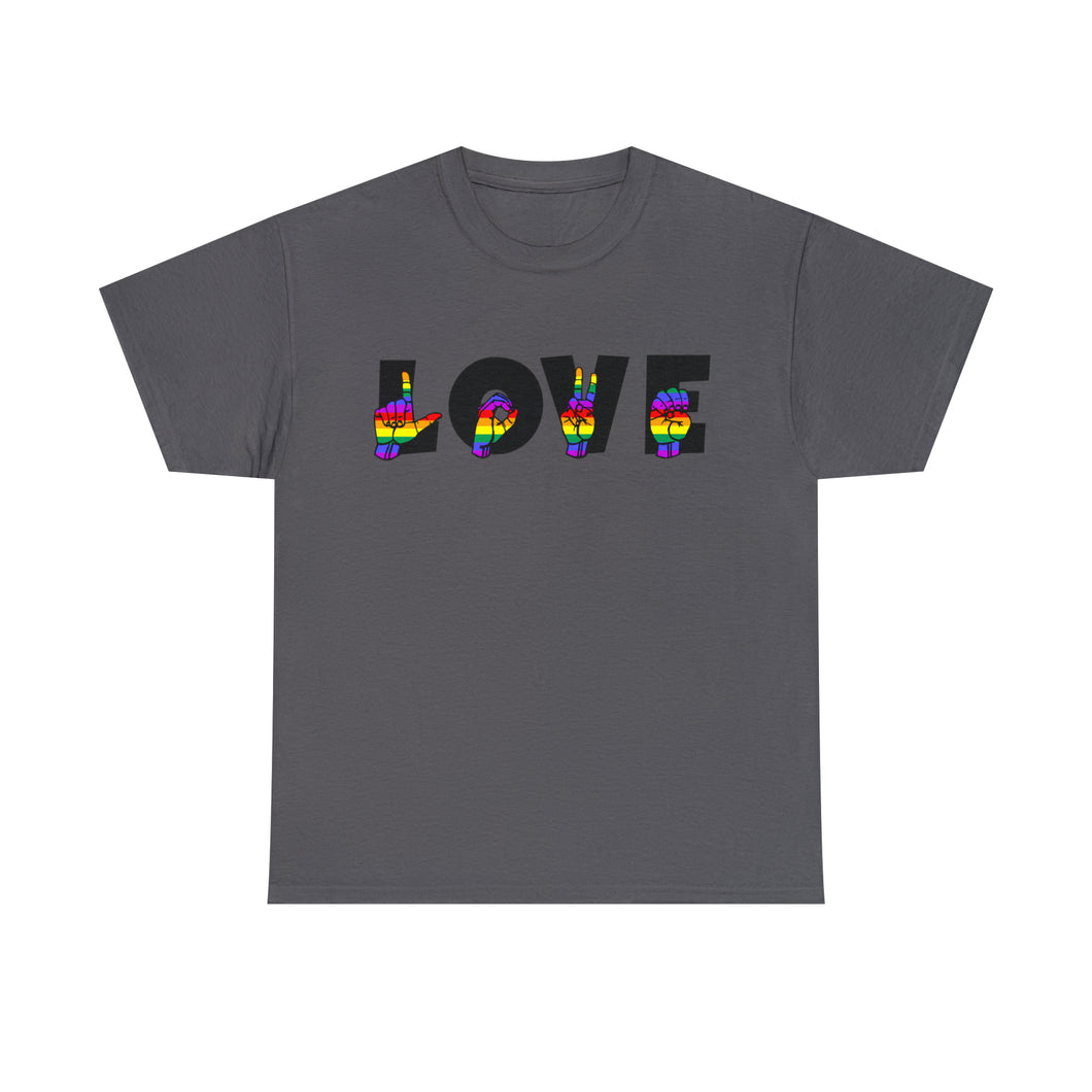 LOVE Sign Language Shirt, ALS Sign Language Shirt, Pride T shirt, Teacher Gift, Sign Language Gift, LGBTQIA+  Als Lover Shirt