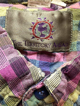 Load image into Gallery viewer, The Territory Ahead Shirt Adult 2XL XXL Rainbow Patchwork Texture Button Up Mens
