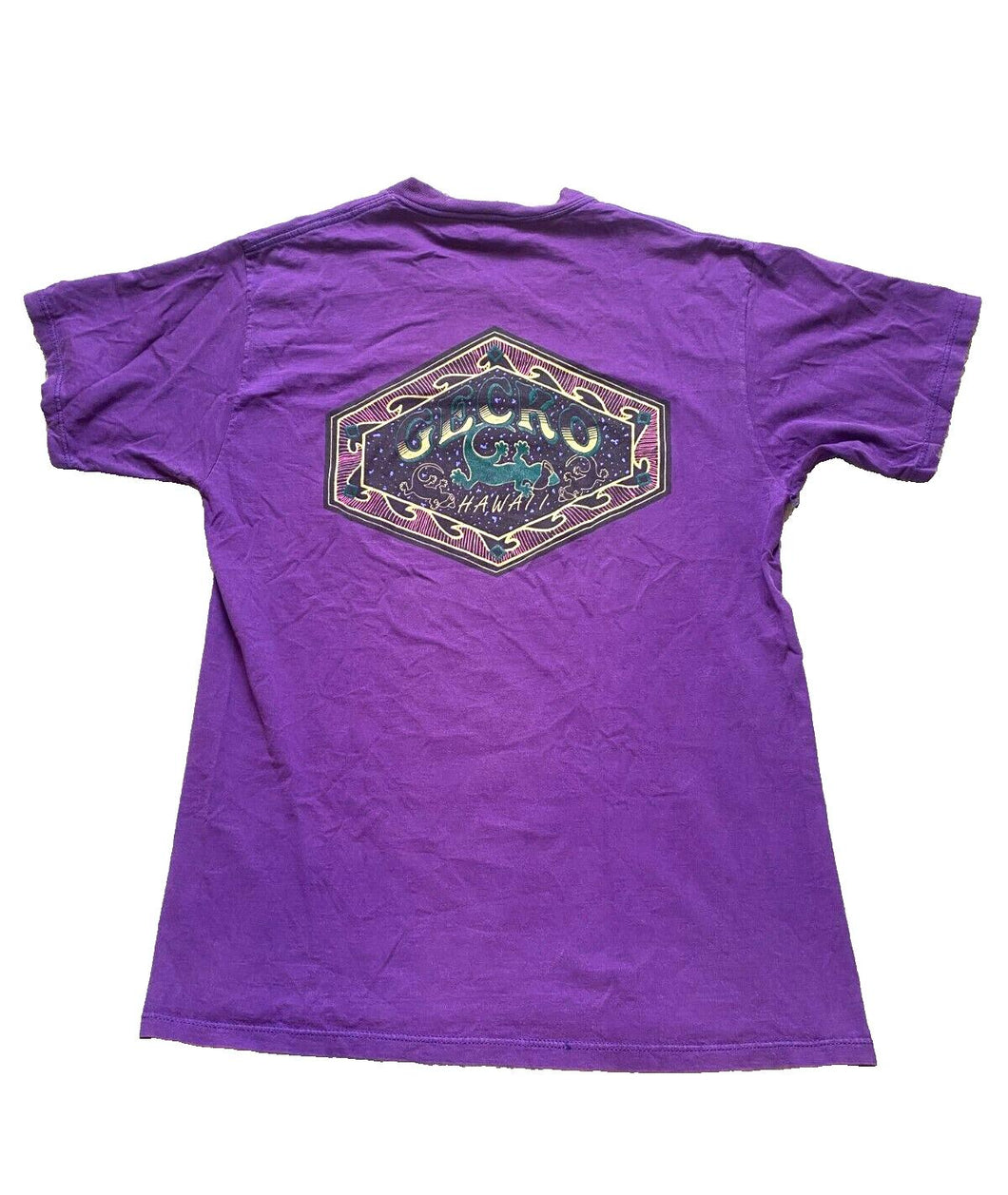 VTG Gecko Hawaii Shirt Adult Large Purple Honolulu Streetwear Skater USA Mens