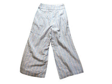 Load image into Gallery viewer, Angel Kiss Pants Womens Small Striped Linen Button Fly Wide Leg Casual Ladies
