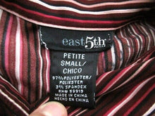 Load image into Gallery viewer, East 5th Shirt Womens Small Button Up Collared Blouse Stripe Spandex Petite Lady
