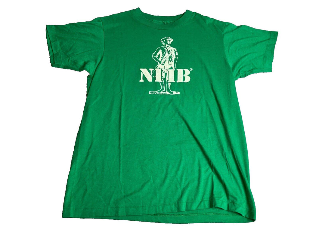 VTG NFIB Shirt Womens Medium Green Silhouette Standing Man Single Stitch 80s