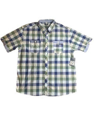 Load image into Gallery viewer, ENYCE Shirt Adult 4X Blue Green Plaid Button Up Pockets Mens Hip Hop Street NWT
