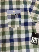Load image into Gallery viewer, ENYCE Shirt Adult 4X Blue Green Plaid Button Up Pockets Mens Hip Hop Street NWT
