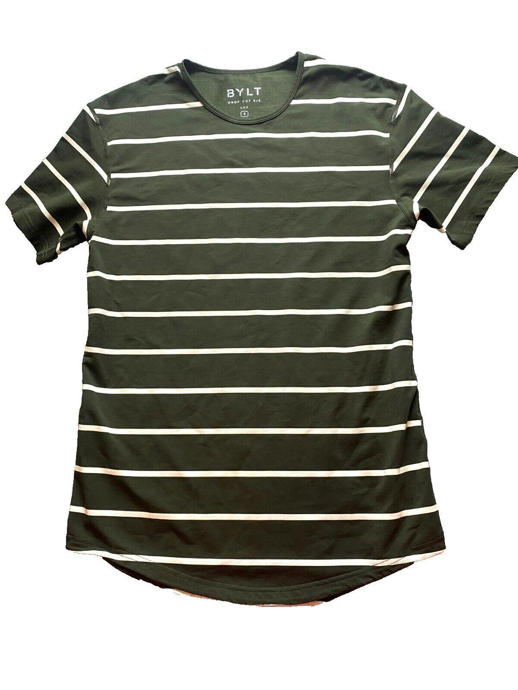 BYLT Shirt Adult Small Hunter Green Drop Cut Lux Premium Basics Spandex Mens