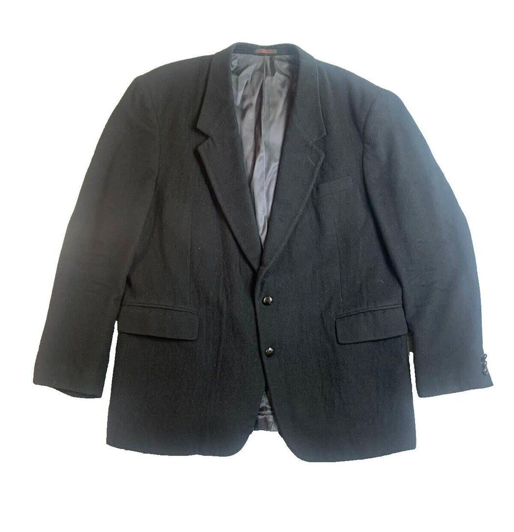 Andre Villard Sport Coat Mens 48L Black Alpaca Wool Blend Suit Blazer Paris