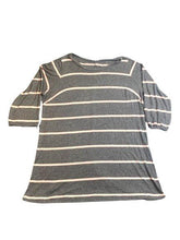 Load image into Gallery viewer, C Shirt Womens 3X Gray Pink Striped Dolman Flowy Blouse Casual Plus Ladies
