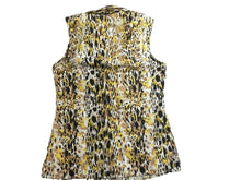 Load image into Gallery viewer, Banana Republic Shirt Womens PXS Yellow Brown Tank Ruffle Trim Blouse Petites
