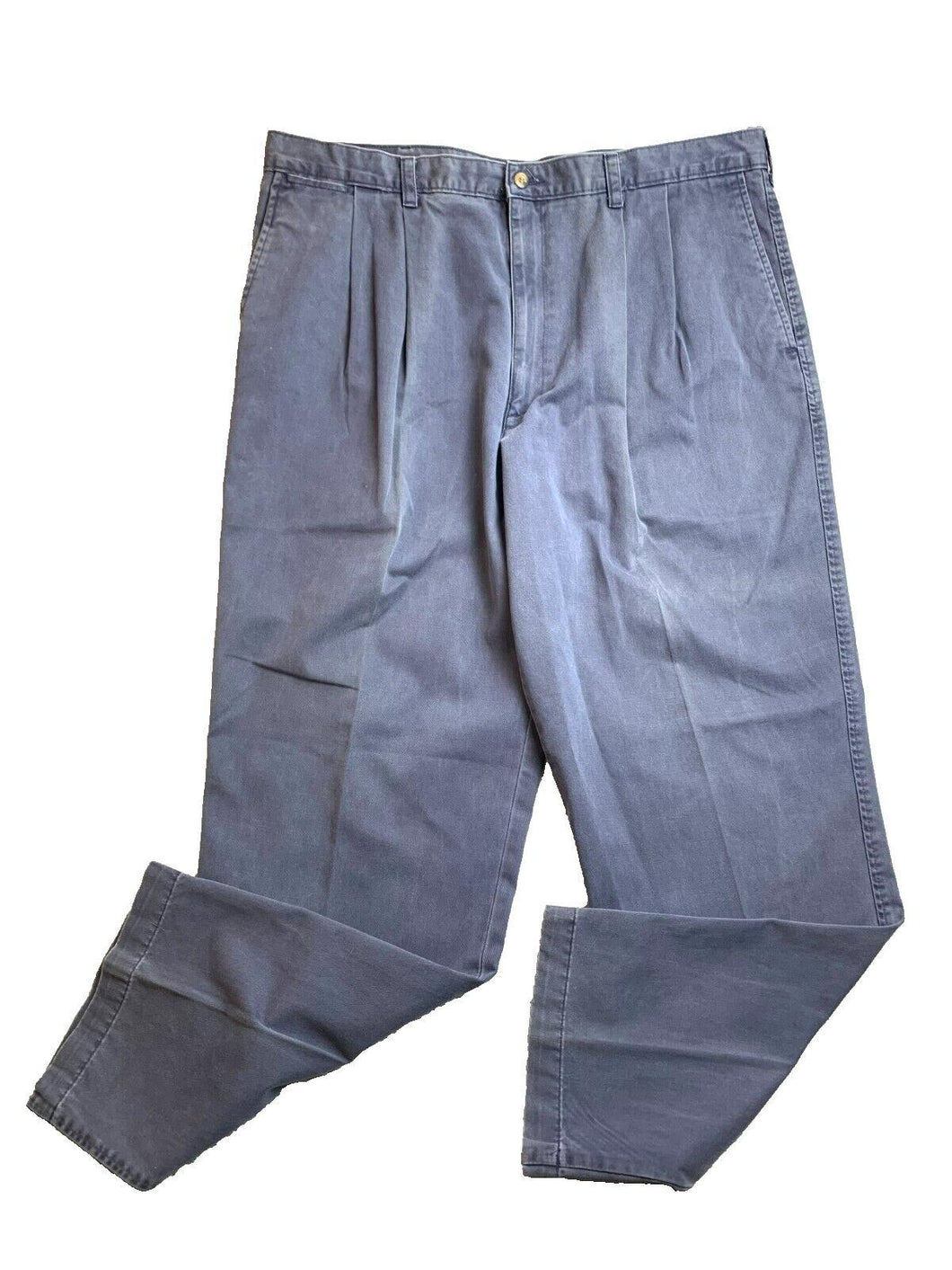 Dockers Pants Adult 40x32 Navy Blue Pleated Straight Leg Casual Trouser Mens