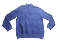 Load image into Gallery viewer, CHAPS Sweater Womens Large Blue Mock Neck 1/4 Zip Cable Knit Outerwear Ladies
