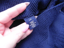 Load image into Gallery viewer, CHAPS Sweater Womens Large Blue Mock Neck 1/4 Zip Cable Knit Outerwear Ladies
