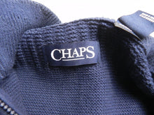 Load image into Gallery viewer, CHAPS Sweater Womens Large Blue Mock Neck 1/4 Zip Cable Knit Outerwear Ladies
