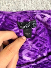 Load image into Gallery viewer, Erika Shirt Womens 2X Purple Geometric Vneck Tie Blouse Casual Comfort Plus Lady
