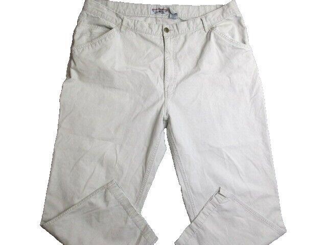 Boca Classic Pants Adult 42x30 Off White Flat Front Straight Leg Utility Mens