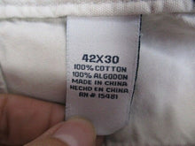 Load image into Gallery viewer, Boca Classic Pants Adult 42x30 Off White Flat Front Straight Leg Utility Mens
