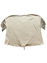 Load image into Gallery viewer, Como Blu Shirt Womens 2X Button Front Lace Trim Tie Blouse Striped Plus Ladies
