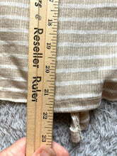 Load image into Gallery viewer, Como Blu Shirt Womens 2X Button Front Lace Trim Tie Blouse Striped Plus Ladies
