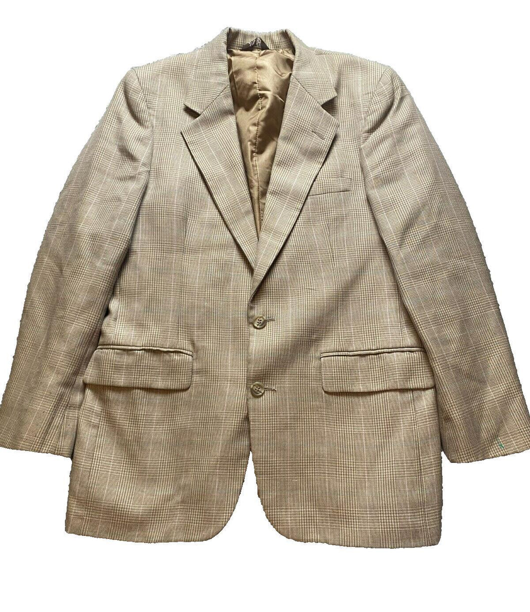 Bill Blass Sport Coat Mens 40L Single Breasted Houndstooth Suit Blazer USA Made