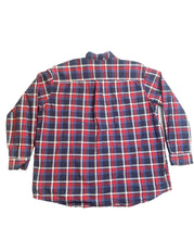 Load image into Gallery viewer, Foundry Supply Co Shirt Adult 2XLT XXL Tall Blue Red Plaid Button Up Casual Mens
