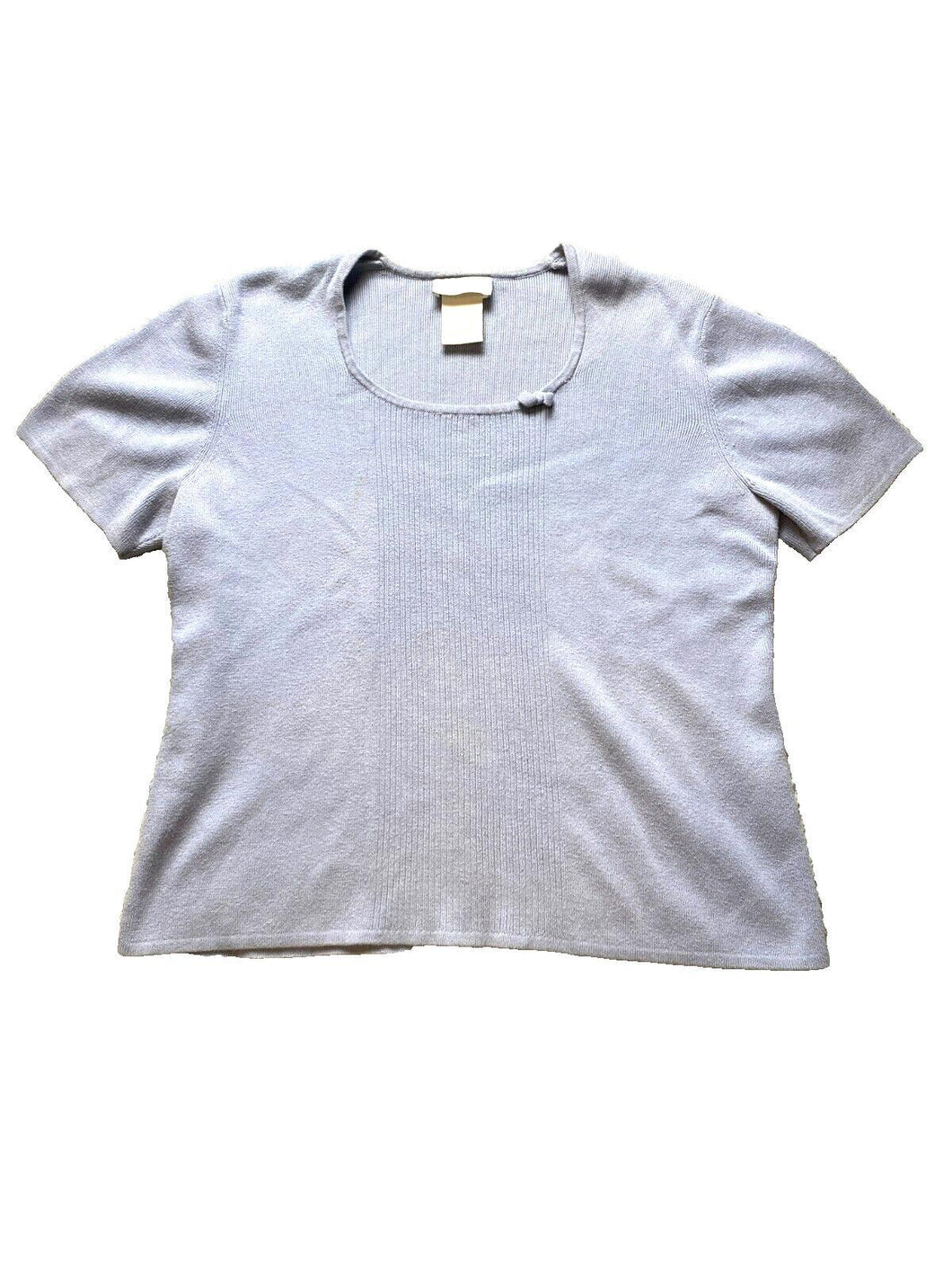 VTG Designers Originals Shirt Womens Extra Large Light Blue Square Neck Ladies