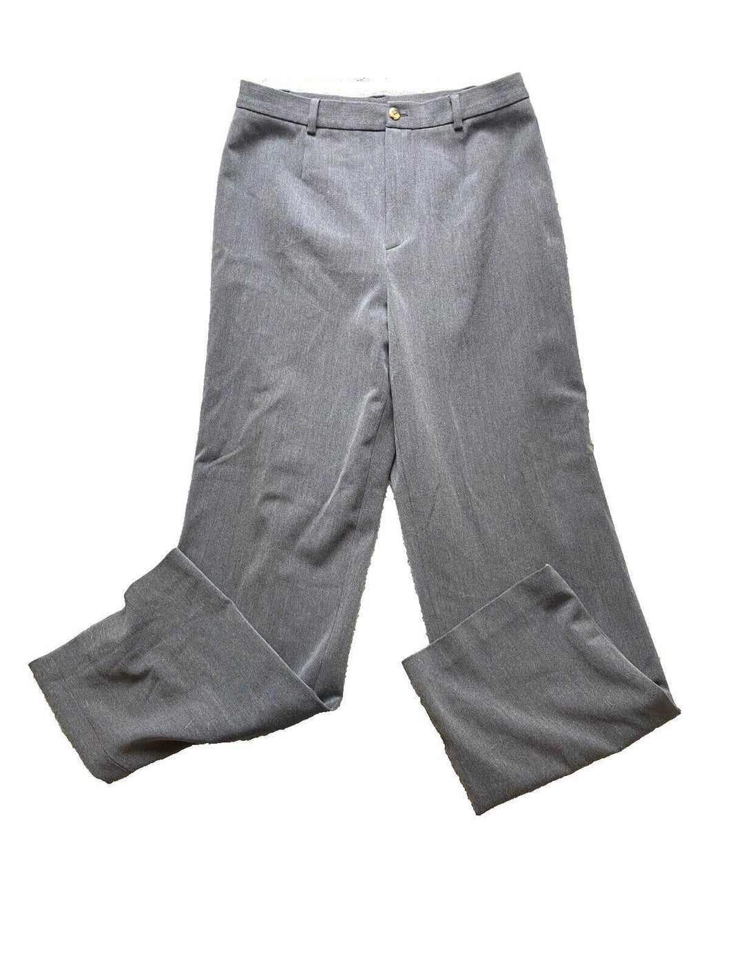 Rafaella Pants Womens 10 (29x29.5) Gray Wide Leg Flat Front Spandex Stretch Lady