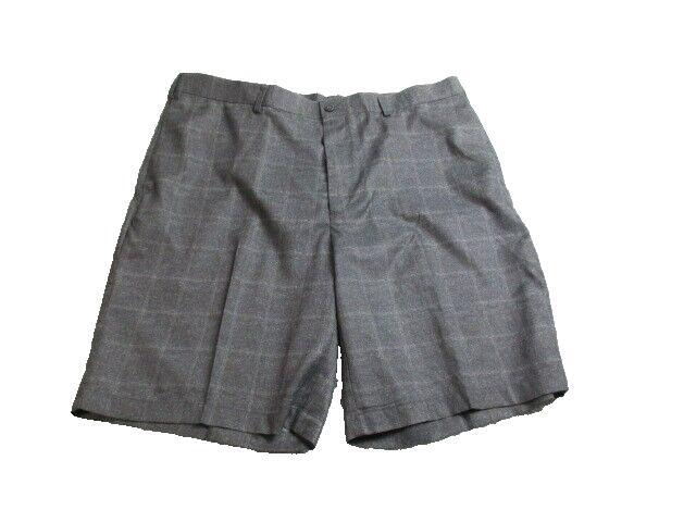 Pro Tour Shorts Adult 40 Black Cool Play Flat Front Windowpane Sporty Golf Mens