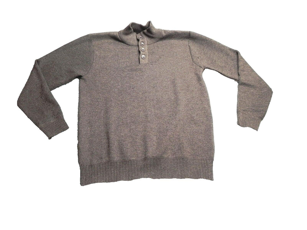 Mountain Expeditions Sweater Womens Large Brown Buttons Mock Neck Outerwear Lady