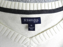 Load image into Gallery viewer, St John&#39;s Bay Sweater Adult Extra Large White V-Neck Knit Outerwear Pullover Men
