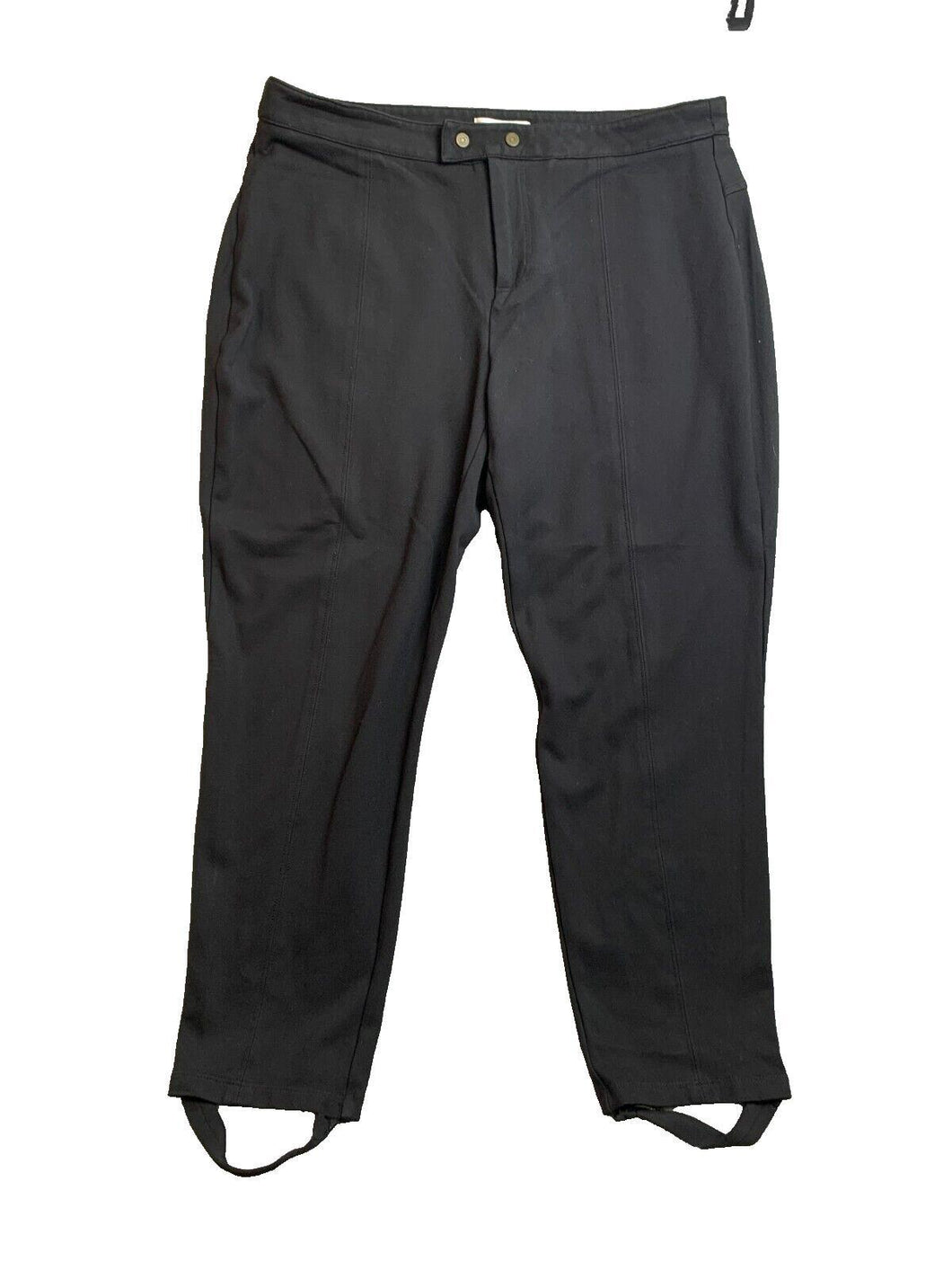 Orvis Pants Womens Large (34x24.5) Black Flat Front Tapered Capri Casual Ladies