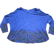 Load image into Gallery viewer, Lucky Brand Shirt Womens 3X Periwinkle Keyhole AOP Flower Boho Indie Plus Ladies
