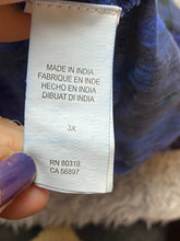 Load image into Gallery viewer, Lucky Brand Shirt Womens 3X Periwinkle Keyhole AOP Flower Boho Indie Plus Ladies
