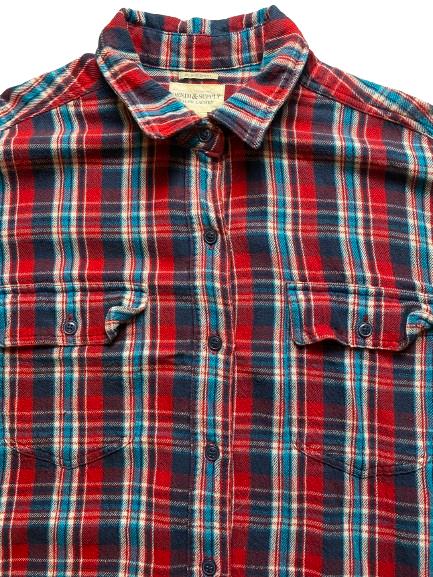 Ralph Lauren Shirt Adult Medium Red Blue Flannel Big Plaid Denim & Supply Mens