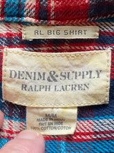Load image into Gallery viewer, Ralph Lauren Shirt Adult Medium Red Blue Flannel Big Plaid Denim &amp; Supply Mens
