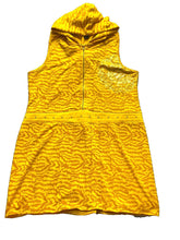 Load image into Gallery viewer, RocaWear Dress Women 3X Yellow Hip Cool Rapper Hoodie Studded Rayon Spandex Plus
