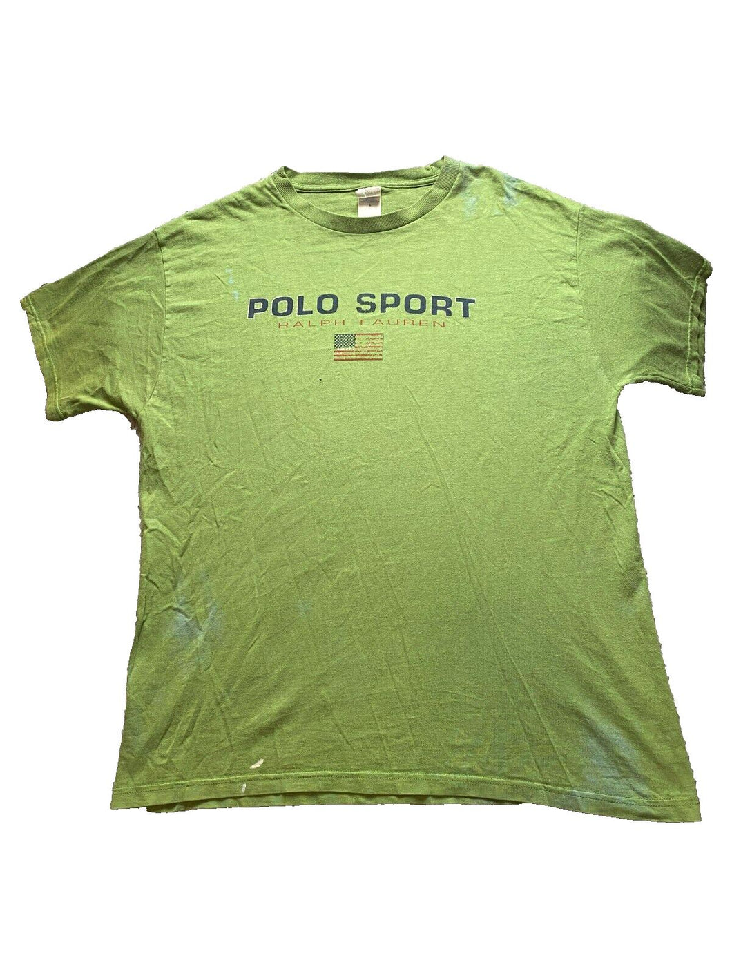 POLO Ralph Lauren Shirt Adult Large Avocado Green Spell Out Streetwear USA Mens