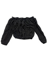 Load image into Gallery viewer, Brandy Melville Shirt Womens One Size Black Off The Shoulder Cropped Viscose
