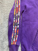 Load image into Gallery viewer, Adidas Jacket Womens Large Purple Trefoil Three Stripes Flower Hoodie Full Zip
