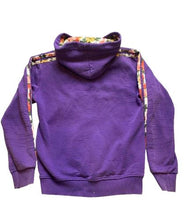 Load image into Gallery viewer, Adidas Jacket Womens Large Purple Trefoil Three Stripes Flower Hoodie Full Zip
