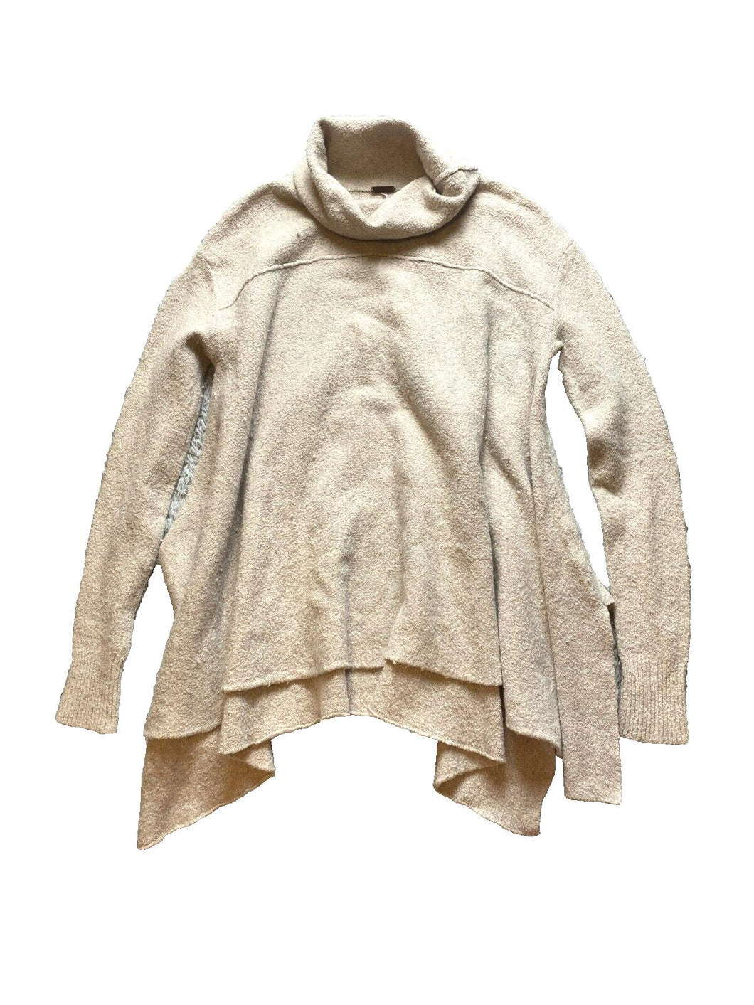 Free People Sweater Womens Extra Small Sand Lagenlook Oversized Spandex Ladies
