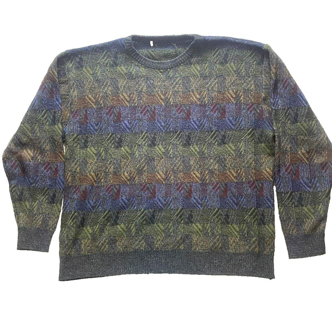 Perry Ellis Sweater Adult 2XL Textured Wool Blend Grandpa Outerwear Pullover Men