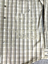 Load image into Gallery viewer, Calvin Klein Jeans Shirt Adult Extra Large Tan Plaid Snaps Embroidery Y2K Mens
