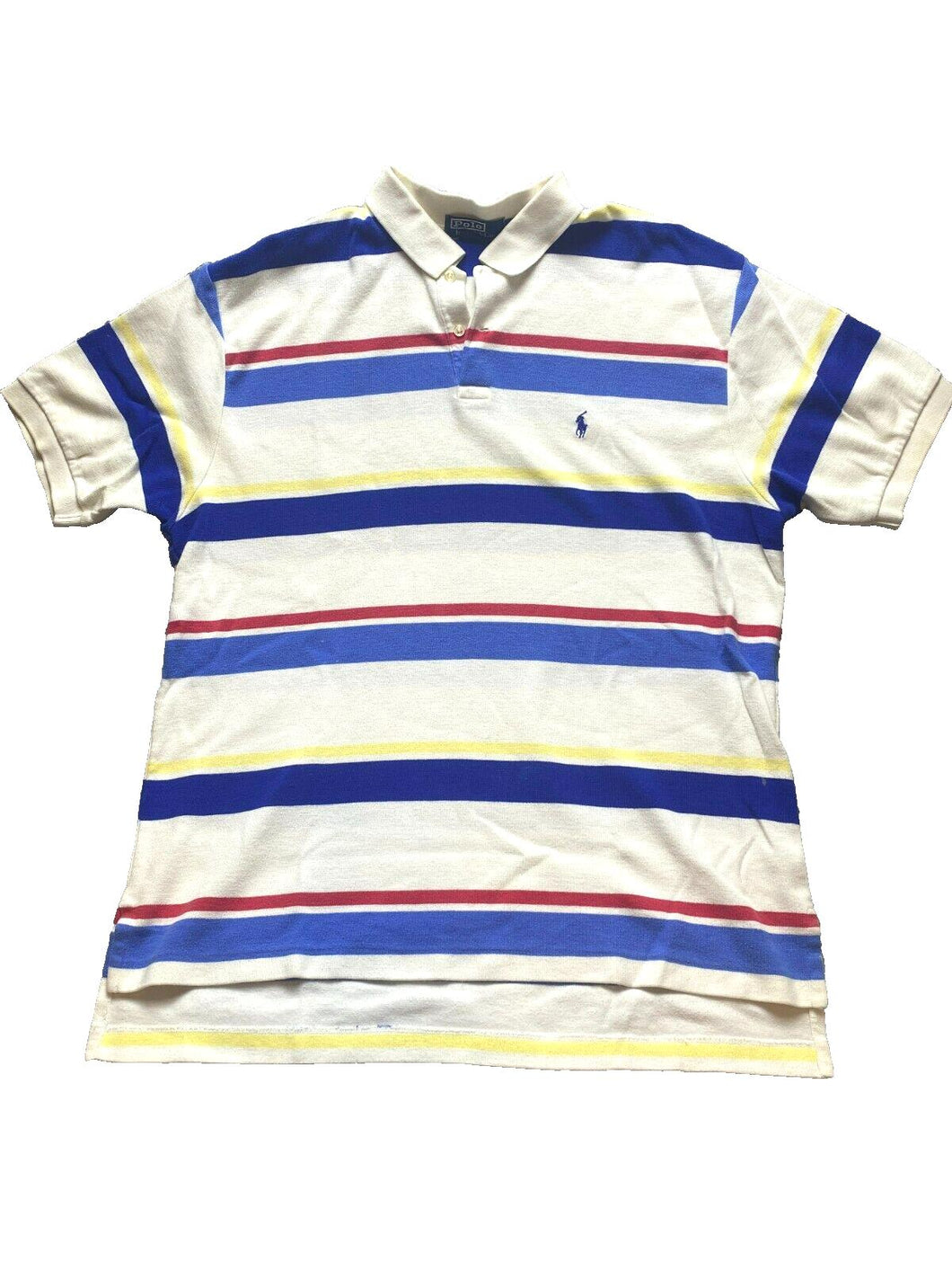 Ralph Lauren Shirt Adult Extra Large White Preppy Rugby Blue Pony Golf Polo Mens