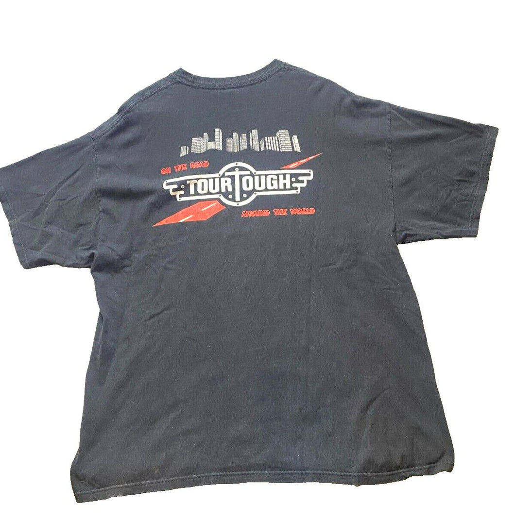 Tour Tough Shirt Adult 2XL Black On The Road Around The World Streetwear Mens