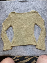 Load image into Gallery viewer, Yinier Sweater Womens Small Beige 100% Silk Open Knit Flared Sleeve Ladies
