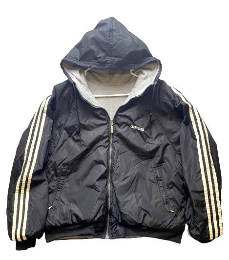 Adidas Jacket Adult Extra Large Gray Reversible Full Zip Trefoil Logo Hoodie Men