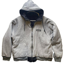 Load image into Gallery viewer, Adidas Jacket Adult Extra Large Gray Reversible Full Zip Trefoil Logo Hoodie Men
