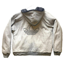 Load image into Gallery viewer, Adidas Jacket Adult Extra Large Gray Reversible Full Zip Trefoil Logo Hoodie Men
