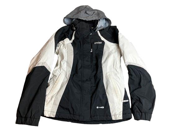 Spyder Jacket Womens Medium Black Snowboard Skiing Winter Coat Hooded Outdoor
