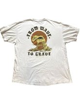 Load image into Gallery viewer, Chomp Shirt Adult Extra Large White From Wave To Grave Surf Ocean Gothic Mens
